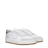 Philippe Model White Leather Low Top Sneakers